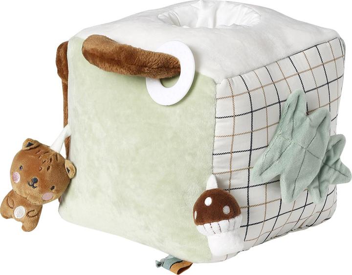 Actual product image Vertbaudet Baby activity fabric cube GREEN FOREST