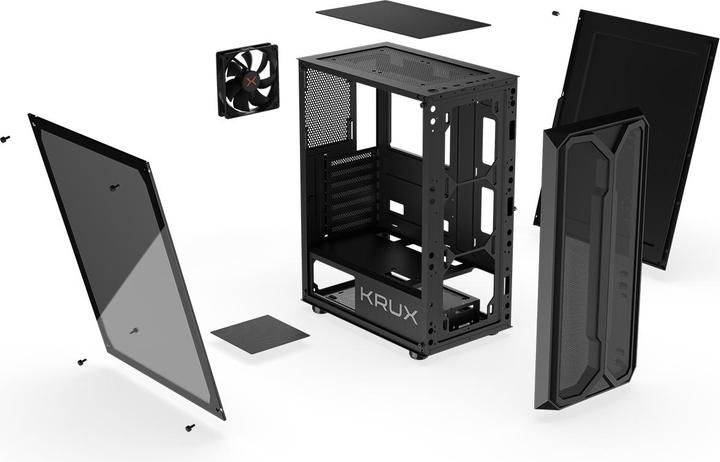 Produktbild Krux Odys Case (KRX0097) Black (mATX, ATX)