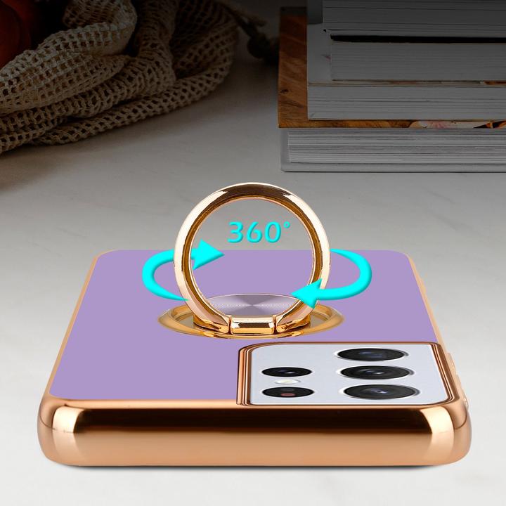 Produktbild Cadorabo Hülle für Samsung Galaxy S21 ULTRA im TPU mit Kameraschutz und Ring LM089 Style (Samsung Galaxy S21 Ultra)