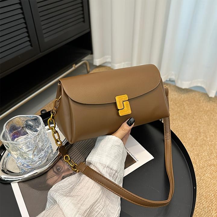 Produktbild Only-Bags.Store Elegante schwarze Kunstleder-Kreuztasche, einfarbig, verstellbarer Riemen, Reissverschluss