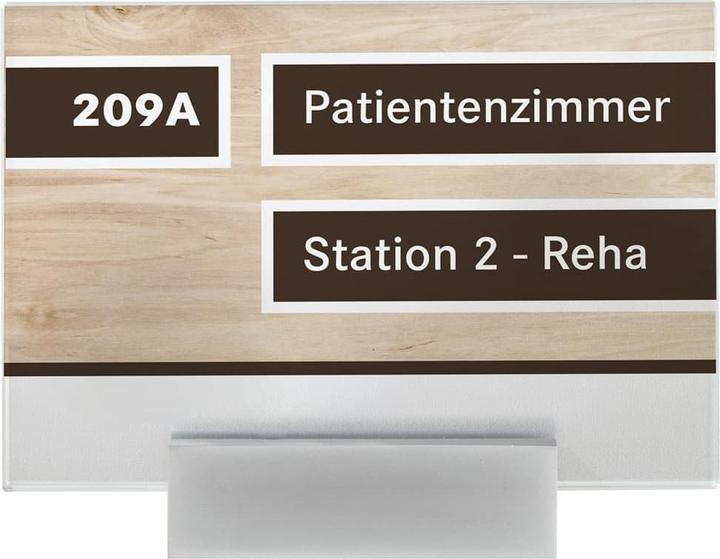 Actual product image Moedel MONACO™ door sign, height 105 mm, A6, weight 0.54 kg.