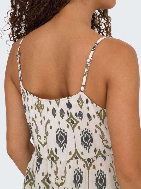 Actual product image Only Normal geschnitten Kleiner Stehkragen mit Knopfleiste Verstellbare Träger Langes Kleid Kleid (S)