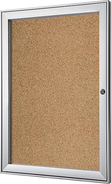 eurokraft pro Vitrine avec porte à charnière (Tableau magnétique, Tableau d'affichage, 52,5 x 69,5 cm)