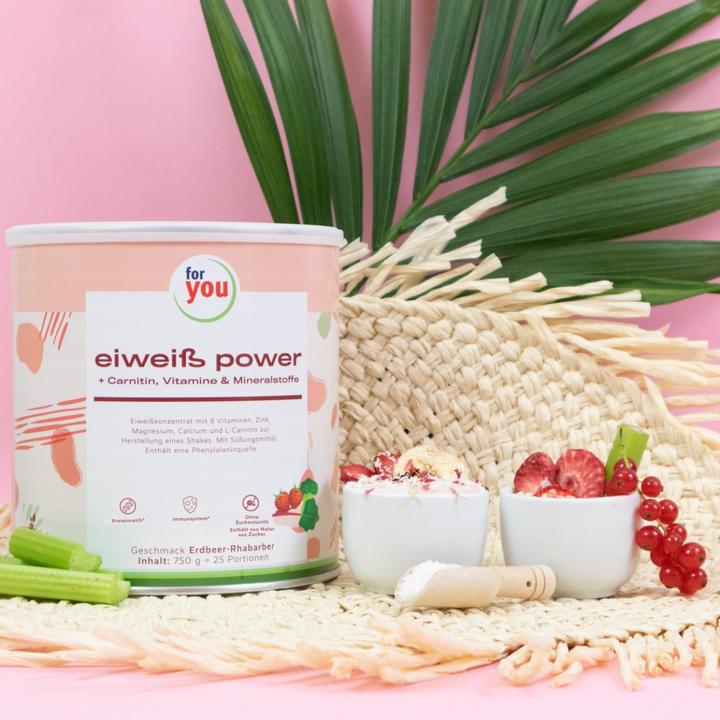 Actual product image For You whey protein isolate - yoghurt raspberry (Strawberry rhubarb, 1 pcs., 750 g)