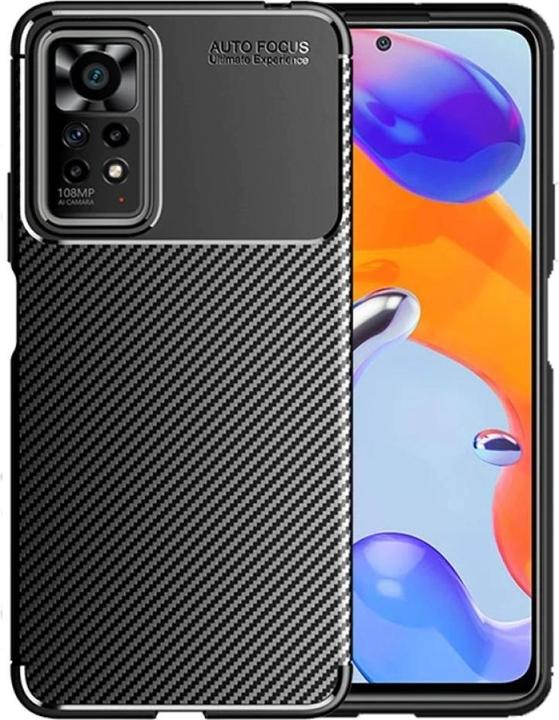 Actual product image Screenguard Xiaomi Redmi Note 11S Cover Carbon Design TPU Case (Xiaomi Redmi Note 11S)