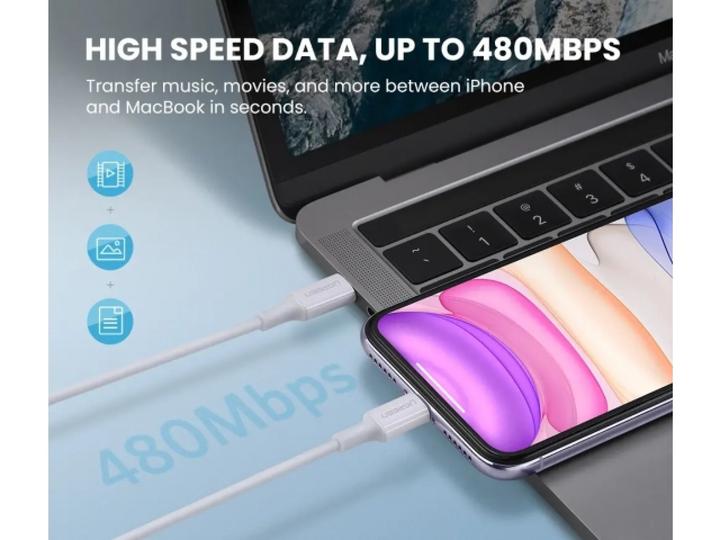 Actual product image Ugreen Lightning to USB-C 2.0 Cable (2 m, USB 2.0)