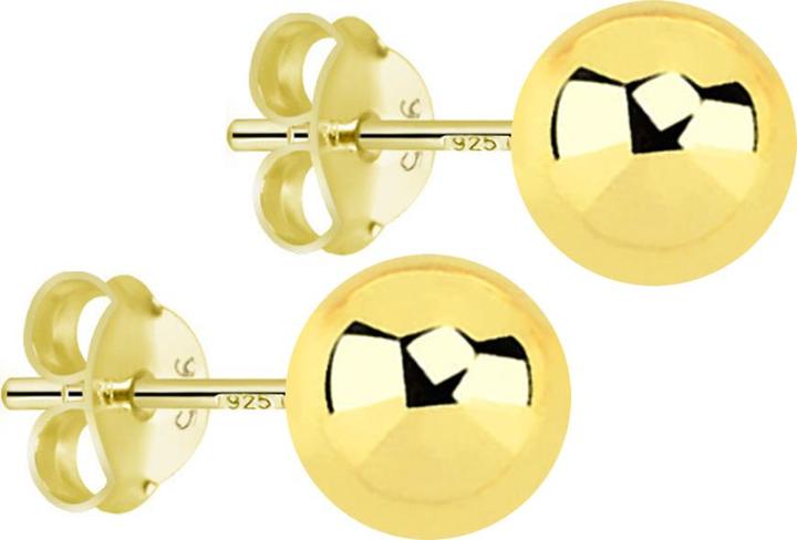 Actual product image Star Piercing Ear studs with ball gold plated (925 sterling silver, without brass)