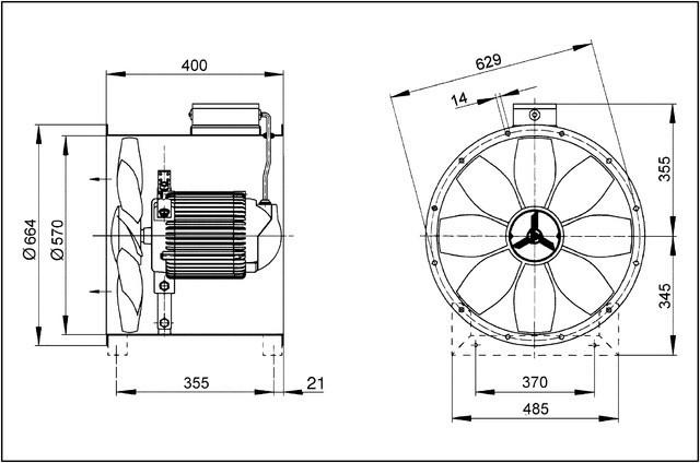 Actual product image Maico MAI DZR 56/6 B axial duct fan, DN560, three-phase current