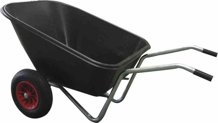 Produktbild Rewwer Tec Gartenkarre Muldenkarre aus Kunststoff in schwarz, 160x88x85 cm, Fassungsvermögen 160 l, Bereifun...