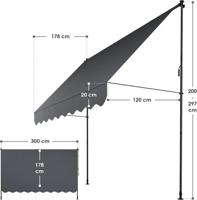 Produktbild Juskys Klemmmarkise Kapstadt (3 m)