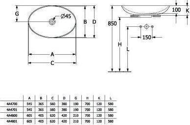 Immagine prodotto Villeroy & Boch V&B Lavabo da appoggio LOOP & FRIENDS senza cassetta 620x420mm bianco (420 mm, 620 mm)