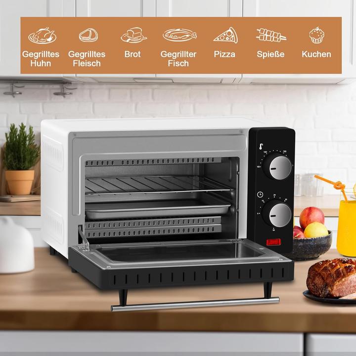 Image du produit Woltu Mini four 12 litres, blanc+noir