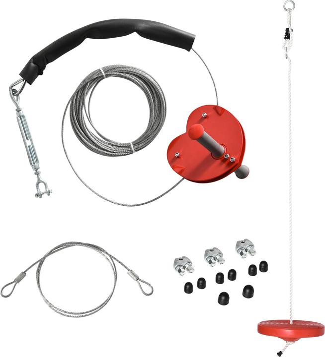 Image du produit Outsunny Kit tyrolienne avec longueur de corde réglable