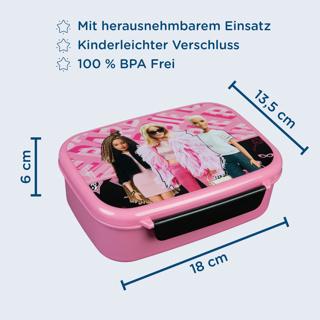 Actual product image Scooli Lunchbox Barbie Pink/Black, Material type: Plastic