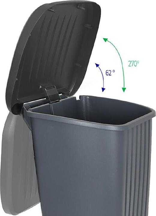 Actual product image EDA Waste bin 100 l on castors - with pedal - for 100 l bags - 50 x 48.6 x 83.5 cm - anthracite (90 l)
