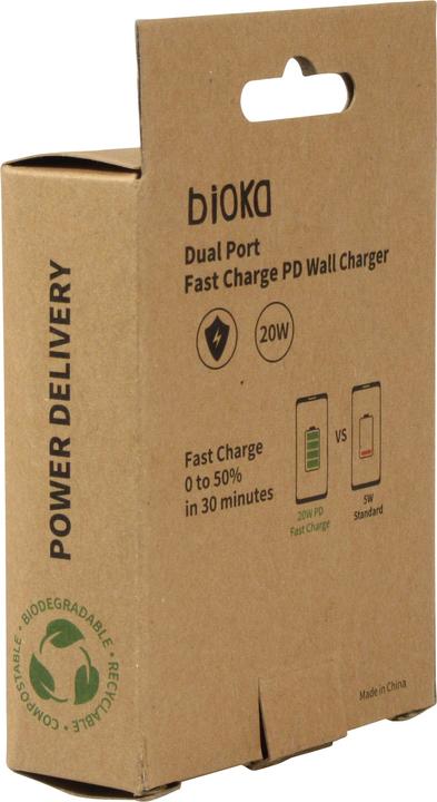 Produktbild Bioka Doppel Adapter 20W biologisch abbaubar Eco-friendly USB-C Power Delivery (20 W)
