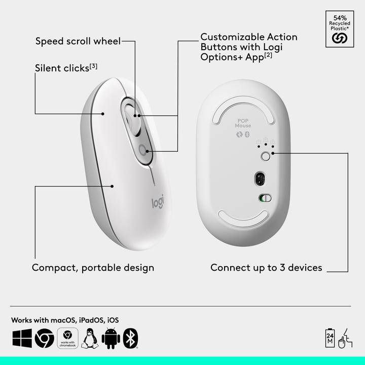 Produktbild Logitech POP Mouse mit personalisierbarem Emoji (Kabellos)