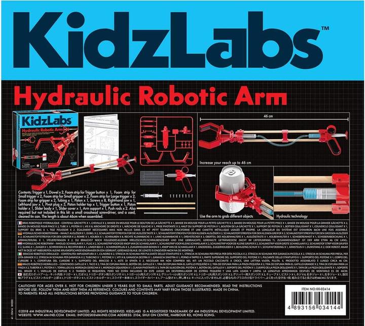 Immagine prodotto 4M Kidzlabs: braccio idraulico 38cm (geassembleerd)