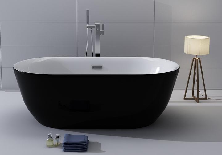 Produktbild Jet-Line Whirlpool Badewanne MAGGIORE II schwarz (170 cm, 80 cm)