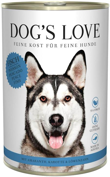 Image du produit Dog's love Adult poisson, amarante, carotte & pissenlit (Adulte, 6 pcs, 420 g)