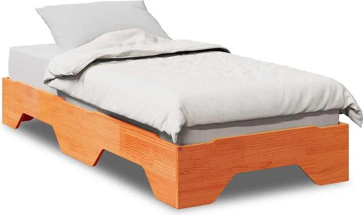 Immagine prodotto VidaXL Letto in legno massiccio senza materasso Struttura letto impilabile marrone cera 80x200 cm (80 x 200 cm)