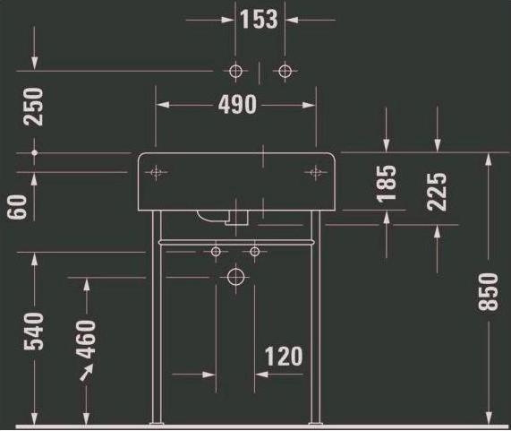 Actual product image Duravit Universal bowl SCOLA m ÜL HLB 615x460mm 1 HL Be right white (460 mm, 615 mm)