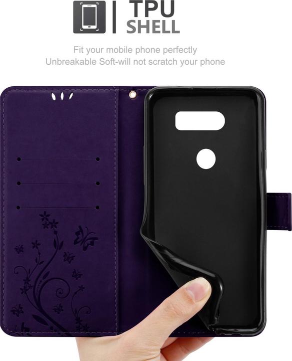 Produktbild Cadorabo Flower Book Hülle für LG V30 / V30+ / V30S / V30S+ (LG V30+, LG V30S+, LG V30)