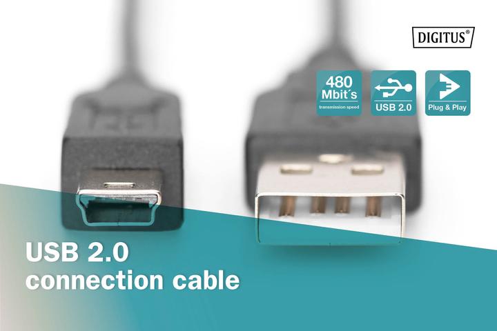Actual product image Digitus USB 2.0 A to B (1.80 m, USB 2.0)