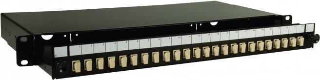 Actual product image Tecline Fibre optic splice box, 24-way LC duplex, including LC duplex couplings OM4, multimode, 19",