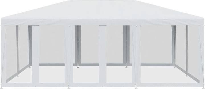 Actual product image VidaXL Partyzelt Pavillon Festzelt mit 10 Mesh-Seitenteilen Weiss 6x4m HDPE (600 cm, 400 cm)