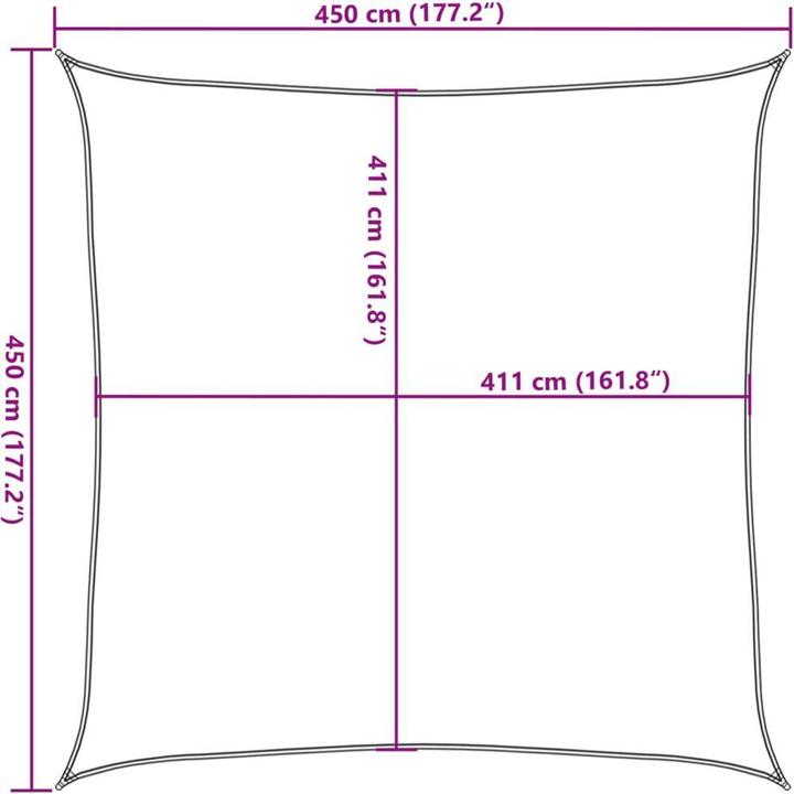 Produktbild VidaXL Sonnensegel 100% Polyester Oxford (450 x 450 cm)