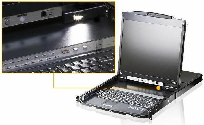 Actual product image Aten 19" TFT KVM console for 1U rack