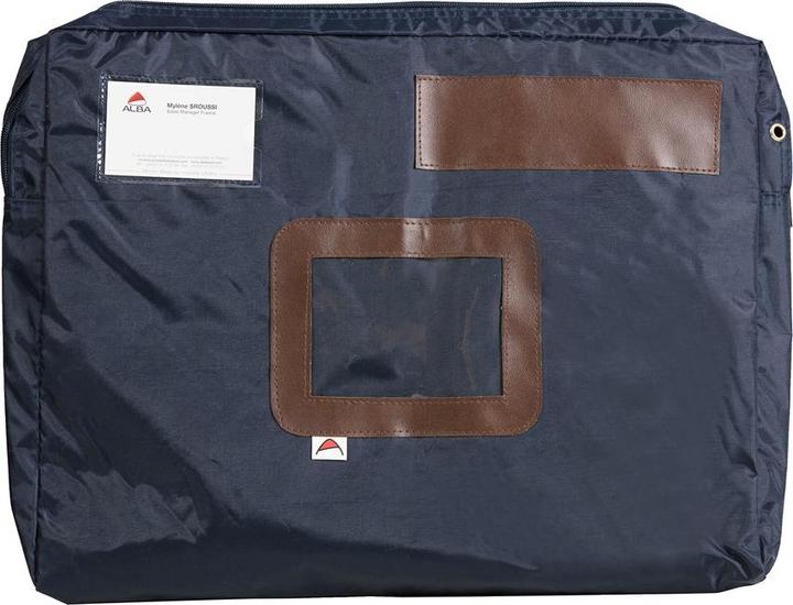 Image du produit Alba Sacoche banane "POCSOU B" à soufflet, en nylon, bleu fermeture éclair, fenêtre d'envoi, dimensions (1 x)
