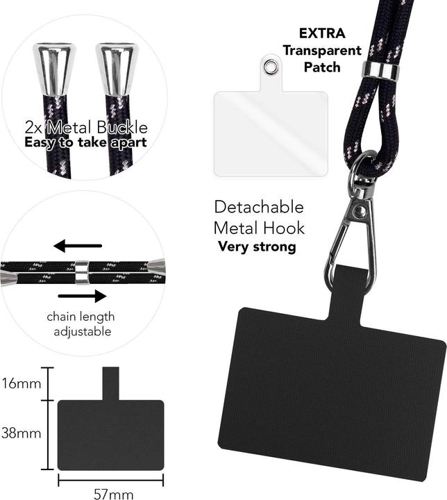 Produktbild Nalia Universal Handykette zum Umhängen mit Pad