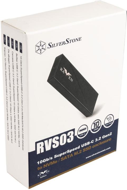 Actual product image Silverstone SST-RVS03 M.2 SSD Enclosure, USB-C (M.2 2280)