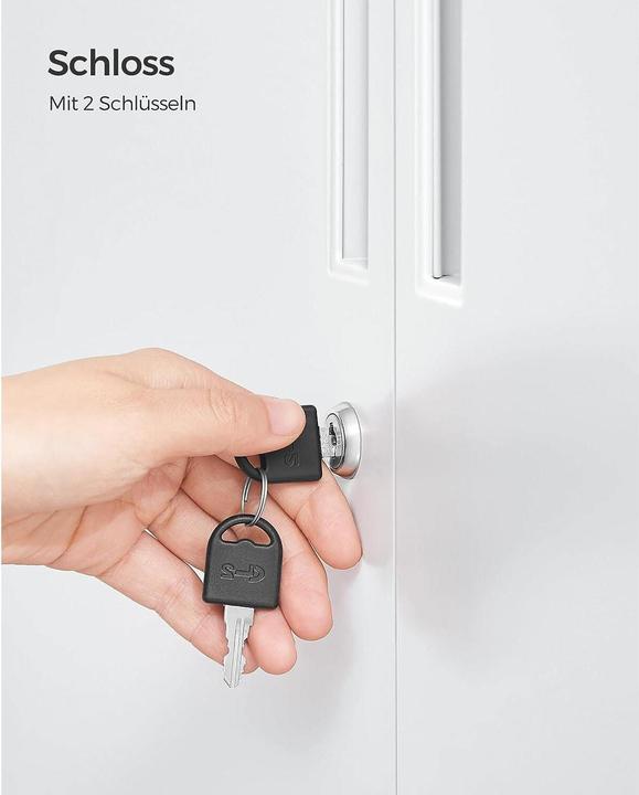 Produktbild Songmics Metall-Lagerschrank 40 x 80 x 90 cm, Weiss (80 x 90 x 40 cm)