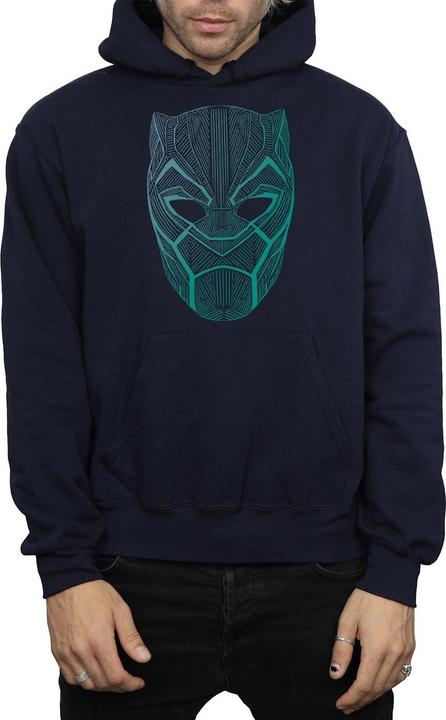 Actual product image Mens Black Panther Tribal Mask Hoodie (L)