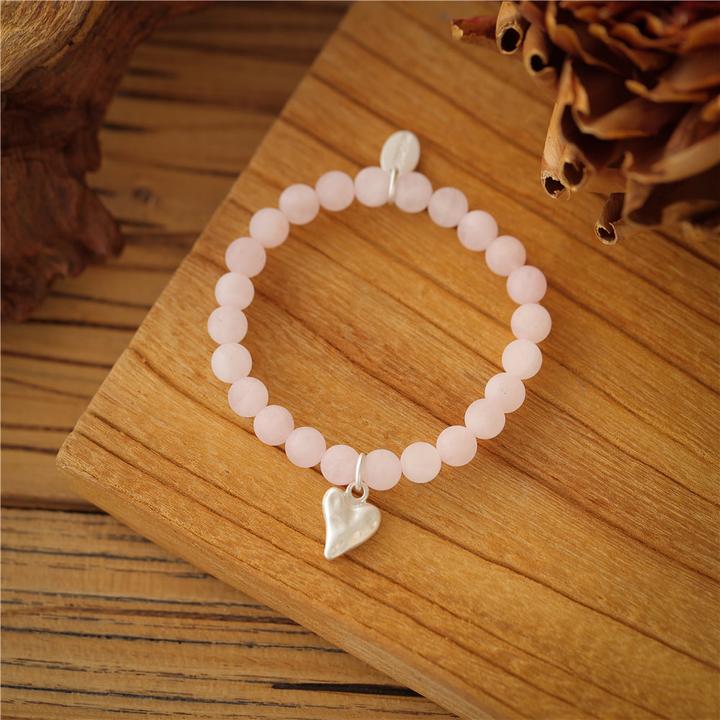 Immagine prodotto Andreani Bracciale con quarzo rosa autentico (8 cm, Pietre)