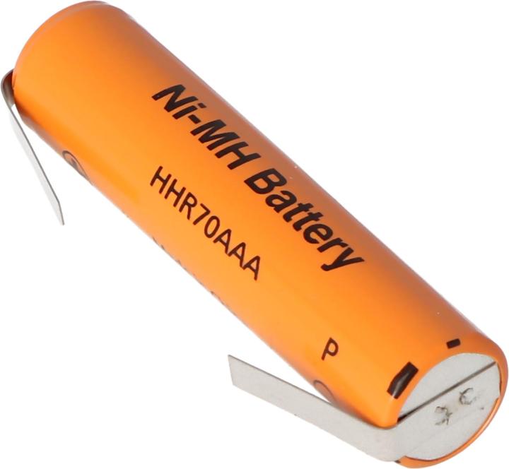 Immagine prodotto Panasonic Batteria ricaricabile Sanyo HR-AAAU NiMH Micro AAA Tariffa Flat Top con capocorda di saldatura a U (AAA, 730 mAh)