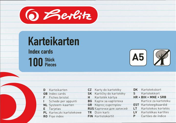 Actual product image Herlitz Flashcards (A5, 170 g/m², 100 x)