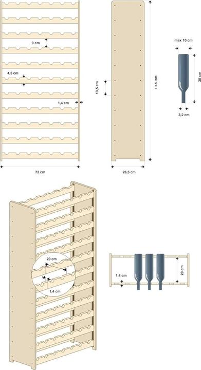 Actual product image Jamb VinoVer (72 x 26.5 x 145.5 cm)
