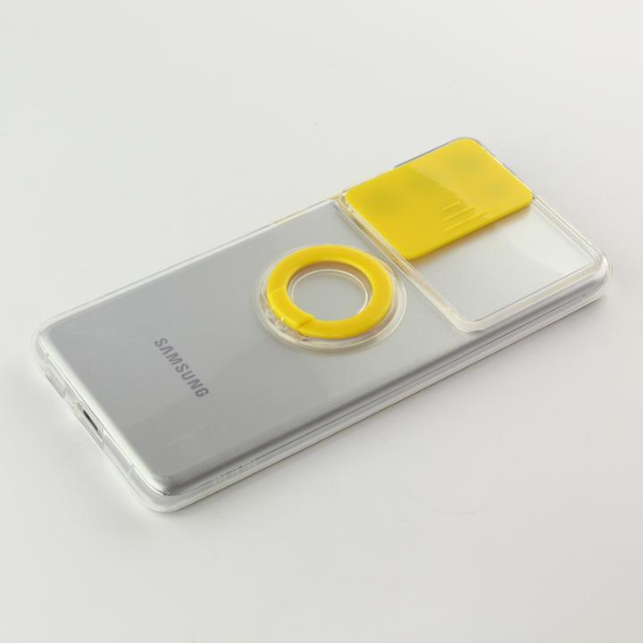Image du produit PhoneLook Coque Caméra clapet avec anneau jaune (Samsung Galaxy S22 Ultra)