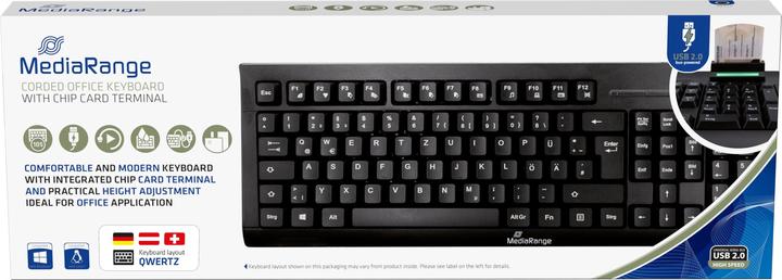 Actual product image MediaRange KEYBOARD QWERTY BLACK MROS115 with cable SmartCard (DE, Cable)