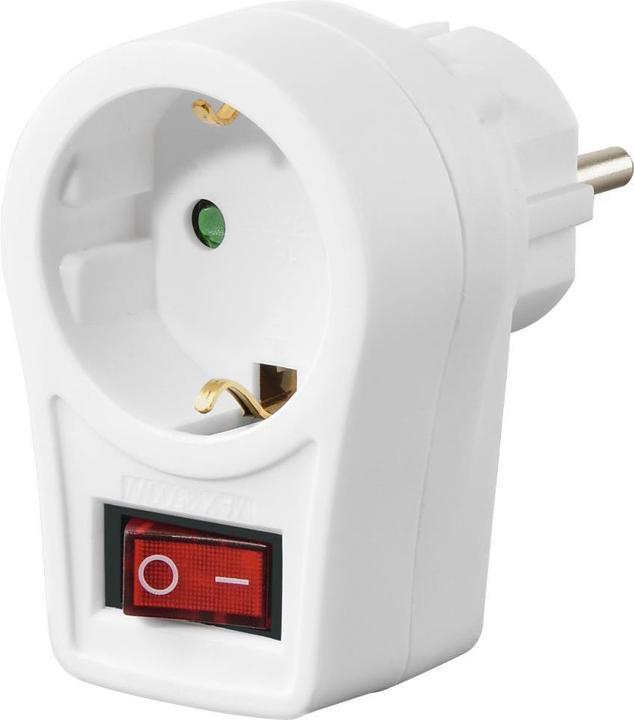 Produktbild Hama Steckdosenadapter, Schutzkontakt-Steckdose, Schalter, Weiss