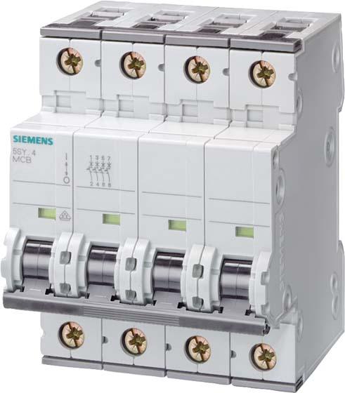Produktbild Siemens SIEM 5SY6450-7 Leitungsschutzschalter 400V 6kA, 4pol., C, 50
