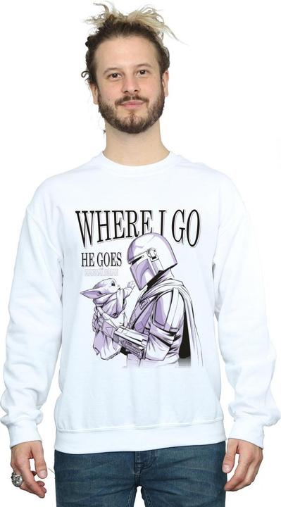 Immagine prodotto Star Wars The Mandalorian Where I Go Felpa Uomo (XL)