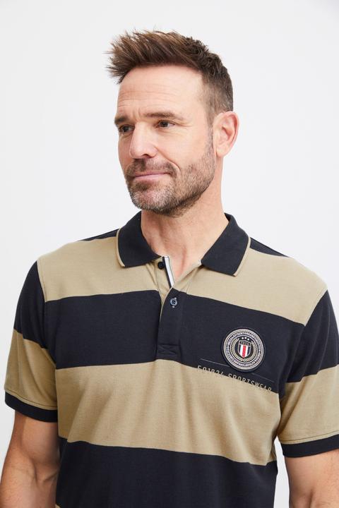 Actual product image FQ1924 FQPeter stripe polo shirt w badge 21900639 (3XL)