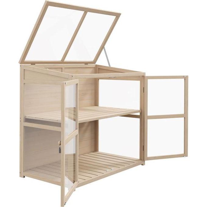 Relaxdays Balkon Gewächshaus Aus Holz - 146cm Kompaktes Treibhaus Für Pflanzen