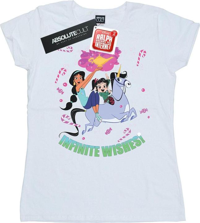 Actual product image Disney Womens/Ladies Wreck It Ralph Jasmine And Vanellope Cotton T-Shirt (XL)