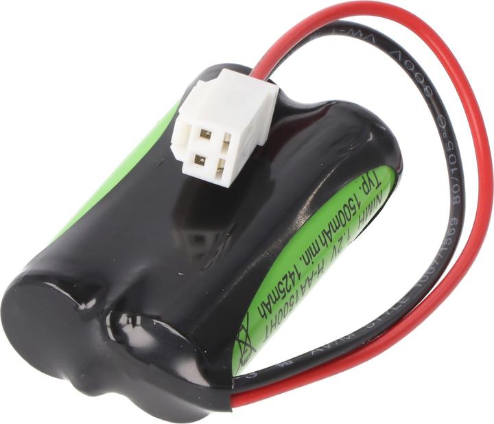 Produktbild XCell Notleuchtenakku NiMH 2,4V 1500mAh F1x2 Mignon mit 100mm Kabel ersetzt ABB 11190038V/55 (1 Stk., 1500 mAh, Akku)